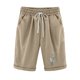 thumbnail image 2 of Puntoco pantalones cortos de verano para mujer, moda 2024, pantalones cortos informales con estampado de cinco puntos de verano para mujer, pantalones cortos de lino y algodón de talla grande, 2 of 5