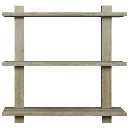 Sorbus 3 Tier Floating Shelves, for Photos, Decorative Items, and Much More - (Grey
