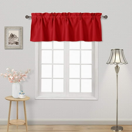 Red Valance Rod Pocket Blackout Window Curtains 52 X 18 Inch Long 1 Panel Canada Red Valance Rod Pocket Blackout Window, Red Valance Curtains