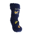 thumbnail image 3 of MinxNY Women's Slipper Sock Cell Phone Pocket Non-Skid Lavender Infused Fuzzy Pizza Patches Small/ Medium Navy, 3 of 8