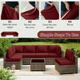 thumbnail image 6 of Snubbull 14 Piece 26" x 26" Patio Cushion Covers Replacement, Outdoor Patio Wicker Sofa Washable Cushion Slipcovers with Zipper, Burgundy, 6 of 8