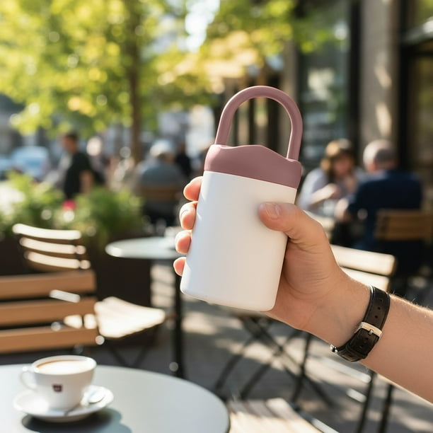 Uuiauoio Multifunctional Portable Glass Tumbler with Phone Holder Handle, Leak-Proof Travel Water Bottle for Outdoor Activities, Office, Gym, and Car Use, 480ml Capacity, BPA-Free Reusable Drinkware
