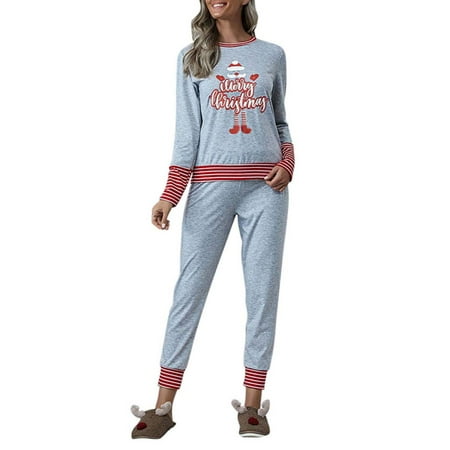 

DYMADE Women Christmas Loungewear Pajamas Sets Long Sleeve Tops Shorts Sleepwear