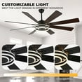 thumbnail image 2 of Chords Attic 72" Reversible 8-Blade Ceiling Fan with LED Lights, Remote 3-Color, 6-Speed and Timer, 2 of 11
