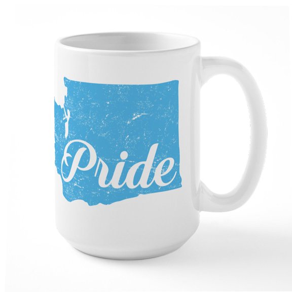 CafePress - Washington Pride Large Mug - 15 oz Ceramic Large White Novelty Mug