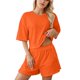 thumbnail image 1 of Conjunto de pijama Sereluxe para mujer, color liso, con pantalones cortos holgados, 1 of 6