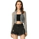 thumbnail image 1 of Chaqueta corta Allegra K con cremallera cuello levantado lunares semitransparentes plata L, 1 of 6