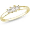 1/4 Carat T.W. Princess-Cut Three-Stone Diamond Engagement Ring in 10kt Yellow Gold