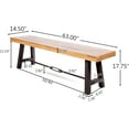 thumbnail image 3 of Outdoor Bench, Poly Lumber Weatherproof, 2 Person Patio Benches For Outdoors, Never Rot And Fade Backless Bench, Suit For Garden Park And Porch (Teak Color) For A Low-Maintenance Outdoor Space, 3 of 6