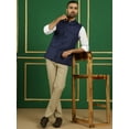 thumbnail image 5 of Maple Clothing Men's Nehru Jacket Outerwear Vest Traditional Sleeveless Indian Waistcoat (Nave Blue, L), 5 of 7