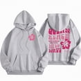 thumbnail image 2 of Towmus Cute Pink Flower Hoodie for Woman Preppy Sweatshirts Trendy Puff Print Letter Graphic Hoodies Casual Pullover Tops, 2 of 8