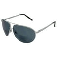 thumbnail image 1 of Global Vision Bifocal Reader Sunglasses Silver Metal Aviator Frame w/ Smoke Lens +2.0 Magnification, 1 of 6