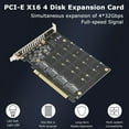 thumbnail image 5 of 4 Port NVMe to PCIE Adapter Card M.2 NVME to PCIe X16 Adapter 4X32Gbps M Key Hard Drive Converter Reader Expansion Card, 5 of 5