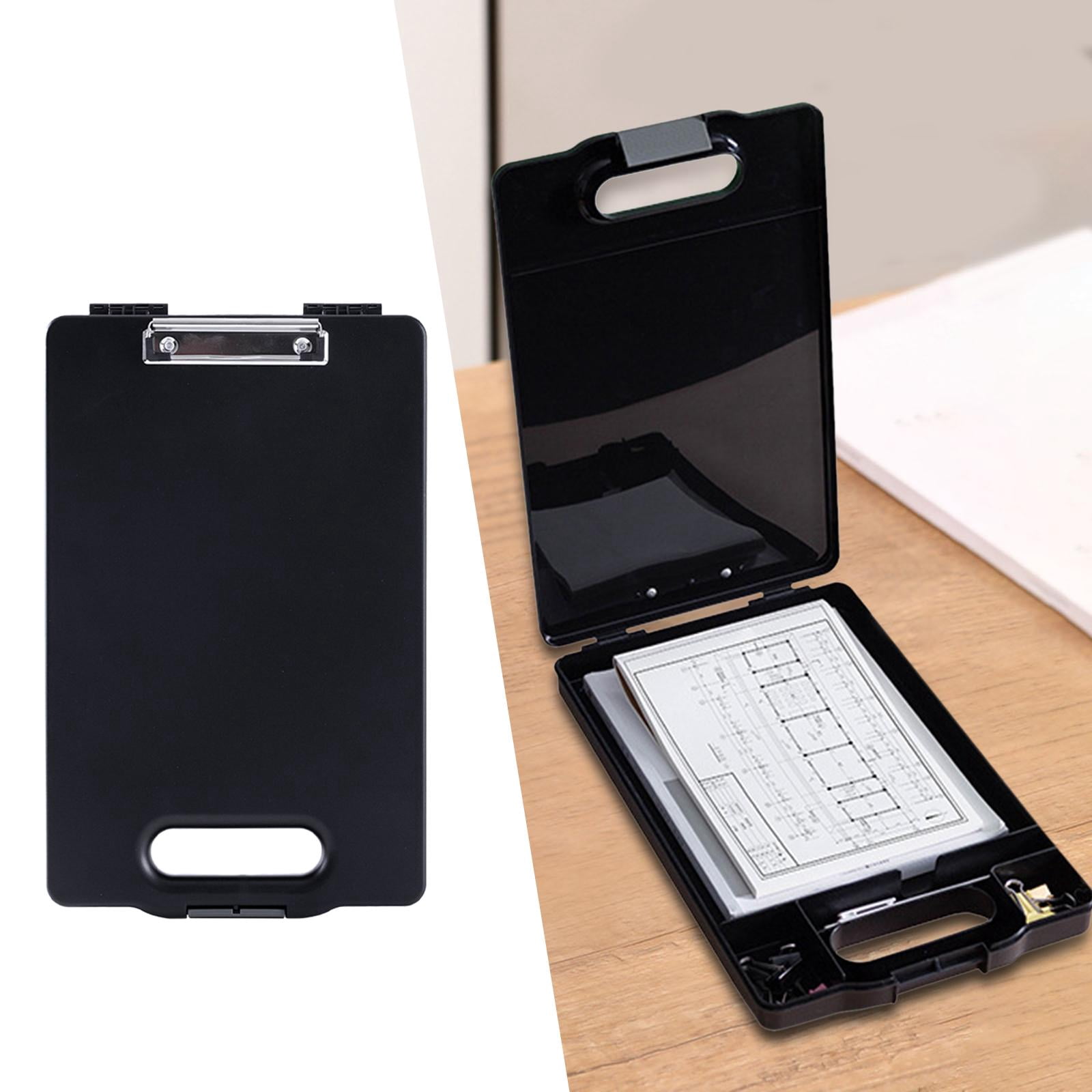 A4 Clip Board Folder Fastener File Folders Durable Storage Clipboard Box Teachers Utility Gifts Documents Paper Writing Pad Holder Work black