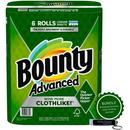 Bounty Advanced 2-Ply Paper Towel – Absorbent – Durable – Select-A-Size – Clothlike – 6 Rolls Bounty Advanced 2-Ply Paper Towel – Absorbent – Durable – Select-A-Size – Clothlike – 6 Rolls