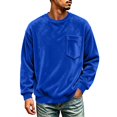 thumbnail image 3 of KICILVS Mens Sweatshirt Crewneck Fleece Pullover Long Sleeve Pocket Casual Winter Warm Top for Men Daily Wear Blue, 3 of 9