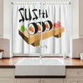 thumbnail image 2 of Ambesonne Wasabi Kitchen Curtains, Sushi Wooden Folk Food Plate, 55"x39", Multicolor, 2 of 3
