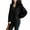 Black, variant on utcoco Women Cropped Open Front Wool Coats Notched Lapel Jackets