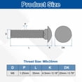 thumbnail image 2 of Uxcell 8Pack M8 x 35mm Stainless Steel Carriage Bolts Round Head Square Neck, Silver, 2 of 7