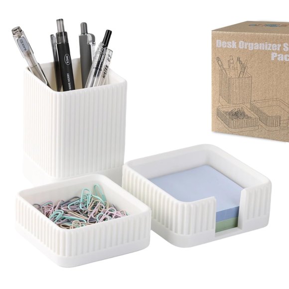 Juego de organizadores de escritorio EcoBioPrint con soporte para bolígrafos, sujetapapeles y soport