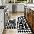 thumbnail image 2 of Buffalo Plaid Check Kitchen Rug Black and White Farmhouse Kitchen Rugs Sets of 2 Washable Non-Slip Kitchen Mats for Floor 2 Piece Buffalo Plaid Kitchen Decor, 2 of 6