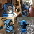 thumbnail image 4 of YRLLENSDAN Pet Stroller for Small Dog 10 lbs All Terrain Dog Stroller for Medium Dog 30 lbs Cat Stroller for 2 Cats Doggy Puppy Stroller with Furry Pad Portable Dog Cart with Wheels,Blue, 4 of 9