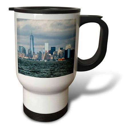 3drose, Nyc and Freedom Tower, 14oz Stainless Steel Travel Mug