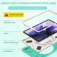 thumbnail image 3 of Dteck Case for Samsung Galaxy Tab S7 FE SM-T730 T736B (2021) 12.4-inch,Shockproof Rubber Hybrid PC Kickstand Cover with Adjustable Shoulder/Hand Strap for Galaxy Tab S7+ T970/T975,Mint, 3 of 8