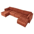 thumbnail image 4 of Gewnee Oversized U Shaped Convertible Upholstery Sofa Couch, 4 Seats Sectional Modular Cloud Sofa with 2 Ottomans for Living Room Apartment Office Studio, 4 of 10