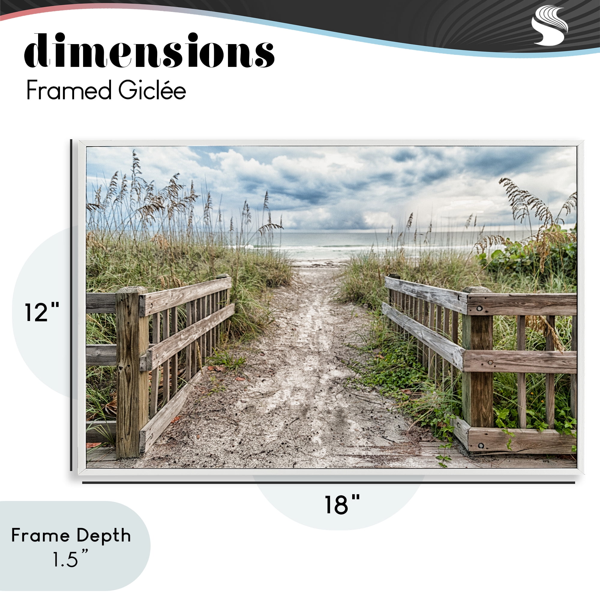 Stupell Industries Beach Entrance Fence White Framed Giclee Art, design by Mary Lou Johnson
