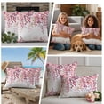 thumbnail image 4 of Outdoor Pillow Covers 16x16 Set of 2, Pink Eucalyptus Leaves Waterproof Patio Throw Pillow Covers for Couch Sofa Chair, Summer Botanical Watercolor Decorative Pillowcases for Throw Pillows, 4 of 9