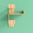 thumbnail image 2 of JV Home Luksa Collection Corner Bookcase Wall Mounted Stylish Floating Shelf Corner Bookshelf Decorative Wide Shelving Storage 24 Inch Oak, 2 of 7