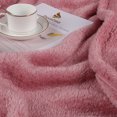 thumbnail image 4 of PiccoCasa Fluffy Fleece Blanket Lightweight Plush Throw Blanket for Couch Sofa Bed, Dark Pink Throw(50" x 60"), 4 of 6