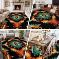 thumbnail image 5 of 8'x10' Area Rugs, Boho Orange Teal Indoor Outdoor Area Rug for Living Room Bedroom, Geometric Vintage Southwestern Ethnic Washable Bathroom Rugs Kitchen Floor Carpet Mats Home Decor Aesthetic, 5 of 8