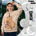 thumbnail image 7 of Xoenoiee Capybara Orange Donut Cake Print Girls' Sweatshirts Half Zipper Pullover Tops for Teen Girls Drop Shoulder Long Sleeve Sweater Outfits，Size 5-6 Years, 7 of 7