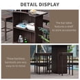 thumbnail image 4 of 5-Piece Dark Brown PE Rattan Patio Bar Set with Glass Top Table & 4 Stools - Outdoor High Top for Garden, Deck & Poolside Entertaining, 4 of 7