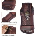 thumbnail image 2 of 4" Leather Knife Sheath, Pocket Knife Pouch Vertical Horizontal Handmade Sheath with Belt Loop Fit 4'' Folding Knife for Men Women, 2 of 6