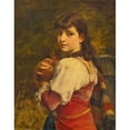 thumbnail image 2 of Jules Salles-Wagner 15x18 Gold Ornate Wood Frame and Double Matted Museum Art Print Titled - Young Woman with a Squirrel, 2 of 4