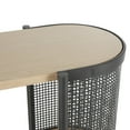 thumbnail image 5 of DecMode 48" x 32" Light Brown Wooden Oval Two-Toned Console Table with Mesh Side Panels and Brown Wood Tabletop, 1-Piece, 5 of 9