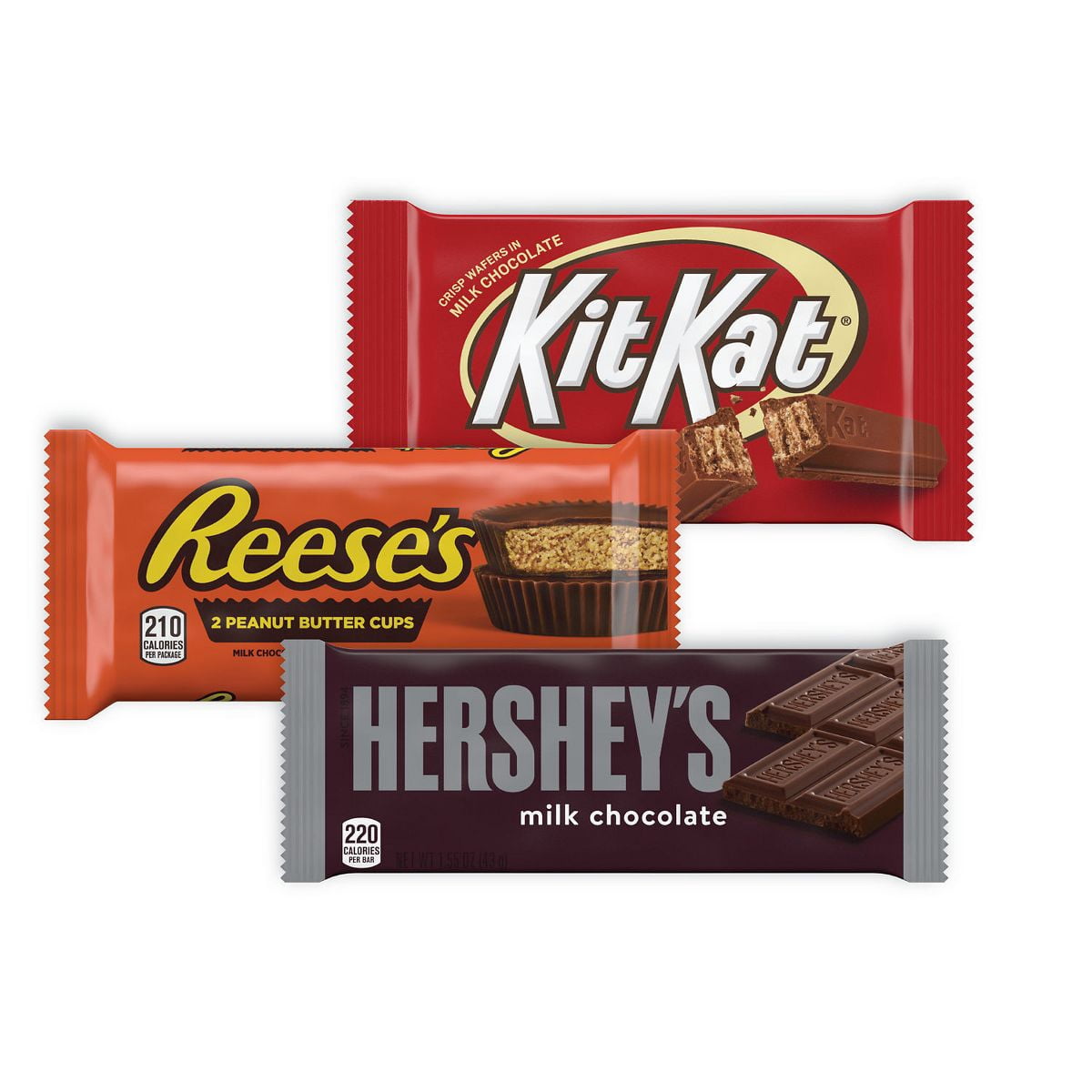 Reese's, Hershey's and Kit Kat Milk Chocolate Candy Bars Variety Pack - 18ct - Pack of 2