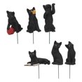 thumbnail image 3 of Black Cat Statue, Lawn Resin Cat DIY Making Attractive Decorative Resin Material Different Poses  For Flower Pot ANGGREK Lawn Resin Cat, 3 of 8