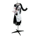 thumbnail image 5 of Northlight LED Animated Head-in-Hand Skeleton Maid Halloween Decoration - 57" - White Lights, 5 of 10