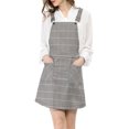thumbnail image 3 of INSPIRE CHIC Women's Adjustable Strap Plaid Suspender Overall Dress, 3 of 6