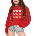 thumbnail image 2 of HUITKMM Girls Letter Print Round Neck Long Sleeve Casual Sweatshirt for Autumn Winter Warm Pullover Top, 2 of 5