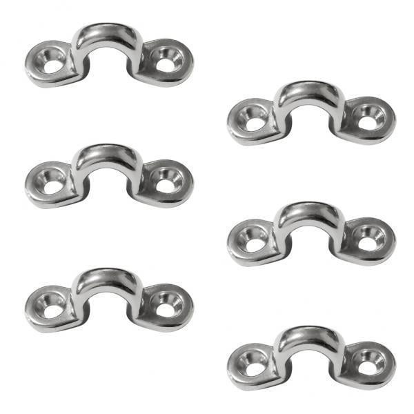 3x 6 Set Marine Pad Eye Marine Kayaking Bimini Top Boat Rigging Loop Almohadilla de acero inoxidable Correas para los ojos Sunnimix Almohadilla para kayak