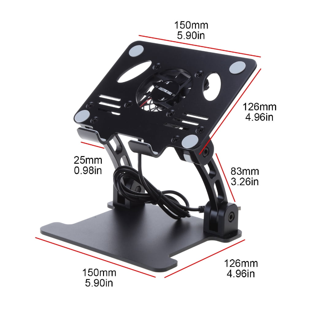 Cooling Fan Laptop Holder Bracket Aluminum Alloy Notebook Pad Stand Heat Dissipation with USB Port Rack