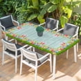 thumbnail image 2 of Easter Table Cloths for 5 Foot Rectangle Tables, Spring Rabbit Ears Colorful Eggs Wooden Grian Patio Waterproof Elastic Fitted Tablecloths, Washable Rectangular Table Cover for Camping, 2 of 8