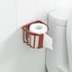 thumbnail image 4 of Soporte de papel para montaje en pared, caja de papel higiénico suave sin perforaciones ABS para baño, cocina, baño, color rojo, 4 of 4