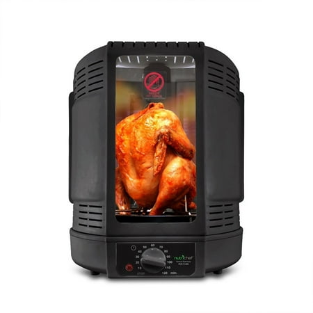 NutriChef Vertical Countertop Rotisserie Rotating Oven (Black)