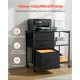thumbnail image 5 of VEVOR Metal File Cabinet, Mobile Filing Cabinet with 3 Fabric Drawers and 2 Open Shelves, Wooden Vertical Filing Storage Cabinets with Wheels for Letter, A4, Legal Size File, Easy Assembly, Black, 5 of 9